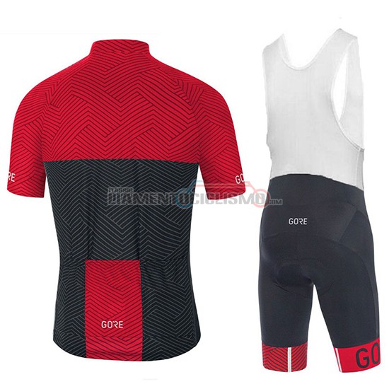 Abbigliamento Ciclismo Gore C3 Optiline Manica Corta 2018 Rosso e Nero